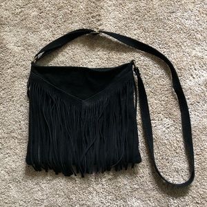 Brandy Melville Black Fringe Crossbody Bag